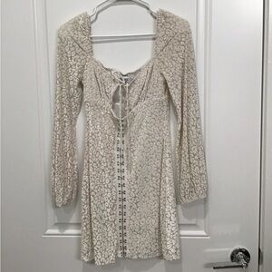 White Cheetah Print Clip Up Dress